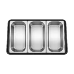 3 Small Stainless Steel Buffet Trays (Set)